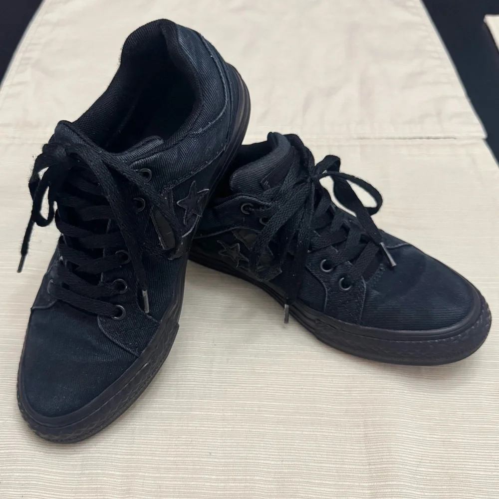 Converse Blue Black Canvas Sneakers Youth 3